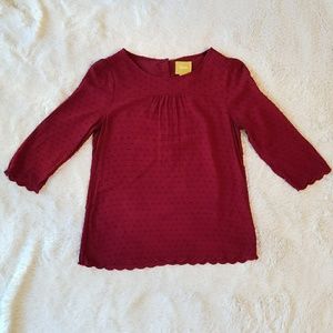 Anthropologie Maeve Emmaline Swiss Dot Top Sz 2